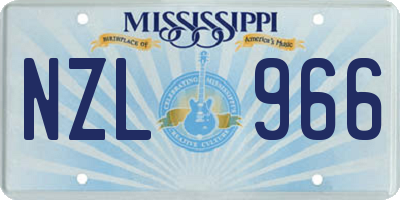 MS license plate NZL966