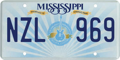 MS license plate NZL969