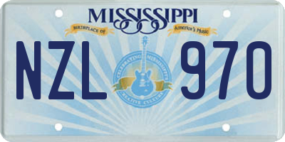 MS license plate NZL970