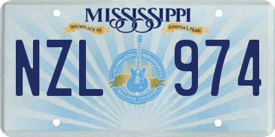 MS license plate NZL974