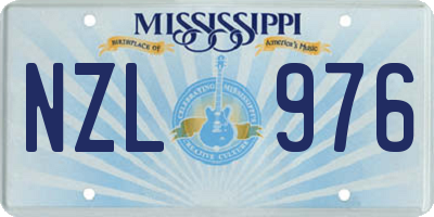 MS license plate NZL976