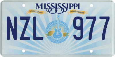 MS license plate NZL977