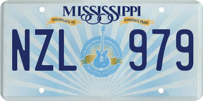MS license plate NZL979
