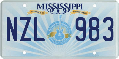 MS license plate NZL983