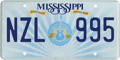 MS license plate NZL995