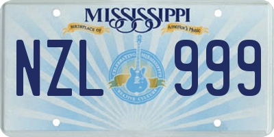 MS license plate NZL999