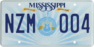 MS license plate NZM004