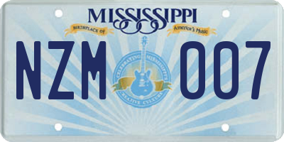 MS license plate NZM007