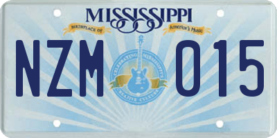 MS license plate NZM015