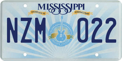 MS license plate NZM022