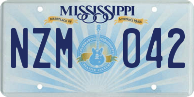 MS license plate NZM042