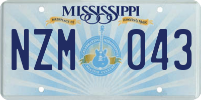 MS license plate NZM043