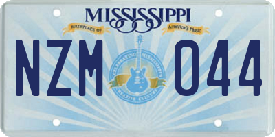 MS license plate NZM044