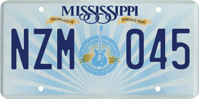 MS license plate NZM045