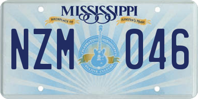 MS license plate NZM046
