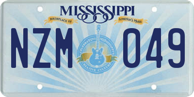 MS license plate NZM049