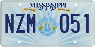 MS license plate NZM051
