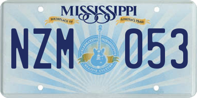 MS license plate NZM053