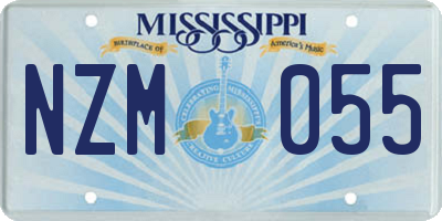 MS license plate NZM055