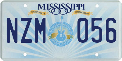 MS license plate NZM056