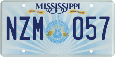 MS license plate NZM057