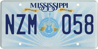 MS license plate NZM058
