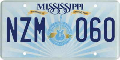 MS license plate NZM060