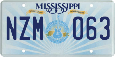 MS license plate NZM063