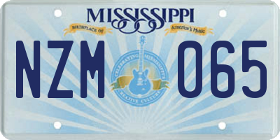MS license plate NZM065