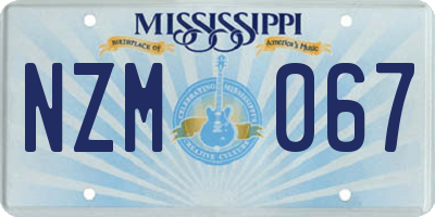MS license plate NZM067