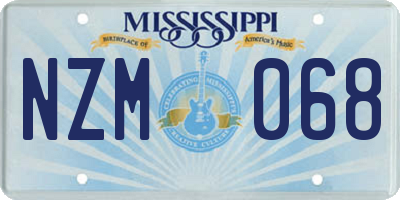 MS license plate NZM068