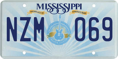 MS license plate NZM069