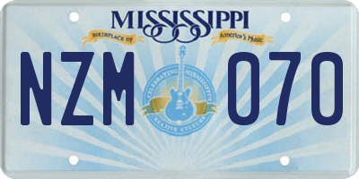 MS license plate NZM070