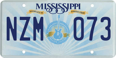 MS license plate NZM073