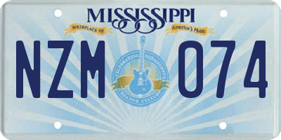 MS license plate NZM074
