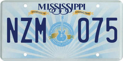 MS license plate NZM075