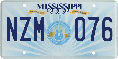 MS license plate NZM076