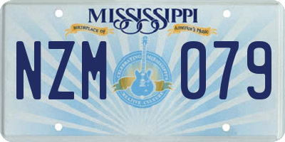 MS license plate NZM079