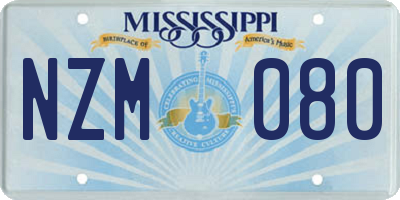MS license plate NZM080