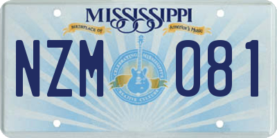 MS license plate NZM081