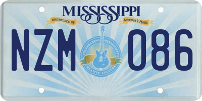 MS license plate NZM086