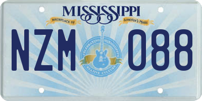 MS license plate NZM088