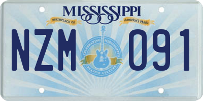MS license plate NZM091