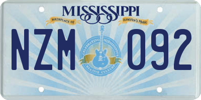 MS license plate NZM092