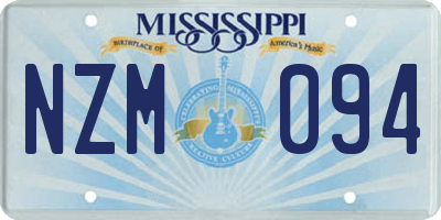 MS license plate NZM094