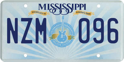 MS license plate NZM096