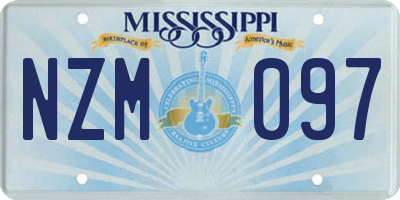 MS license plate NZM097