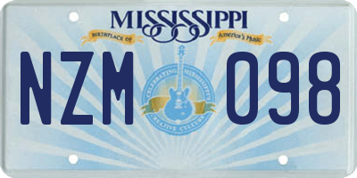 MS license plate NZM098