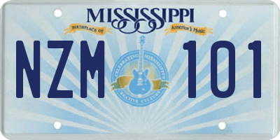 MS license plate NZM101
