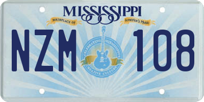 MS license plate NZM108